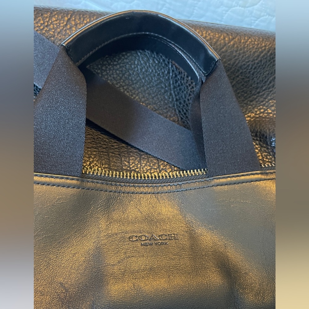 Coach black leather tote - Picture 3 of 4